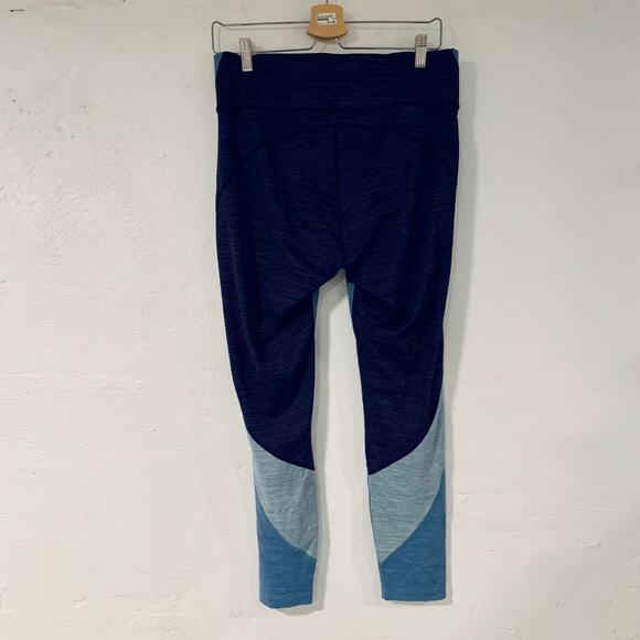 Outdoor Voices Zoom Techsweat Multi Blue Colorblock Leggings XL - Picture 4 of 6
